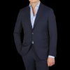 Eduard Dressler Navy Blue Spider Wool Suit Best