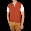 Universal Works Orange Wool Fleece Zip Waistcoat Hot