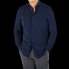 Xacus Navy Blue Cotton Corduroy Casual Shirt Best