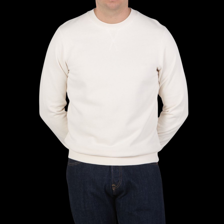 Sunspel Ecru White Cotton Loopback Sweatshirt Online