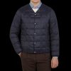 Taion Navy Blue Nylon Down Padded Jacket Wholesale