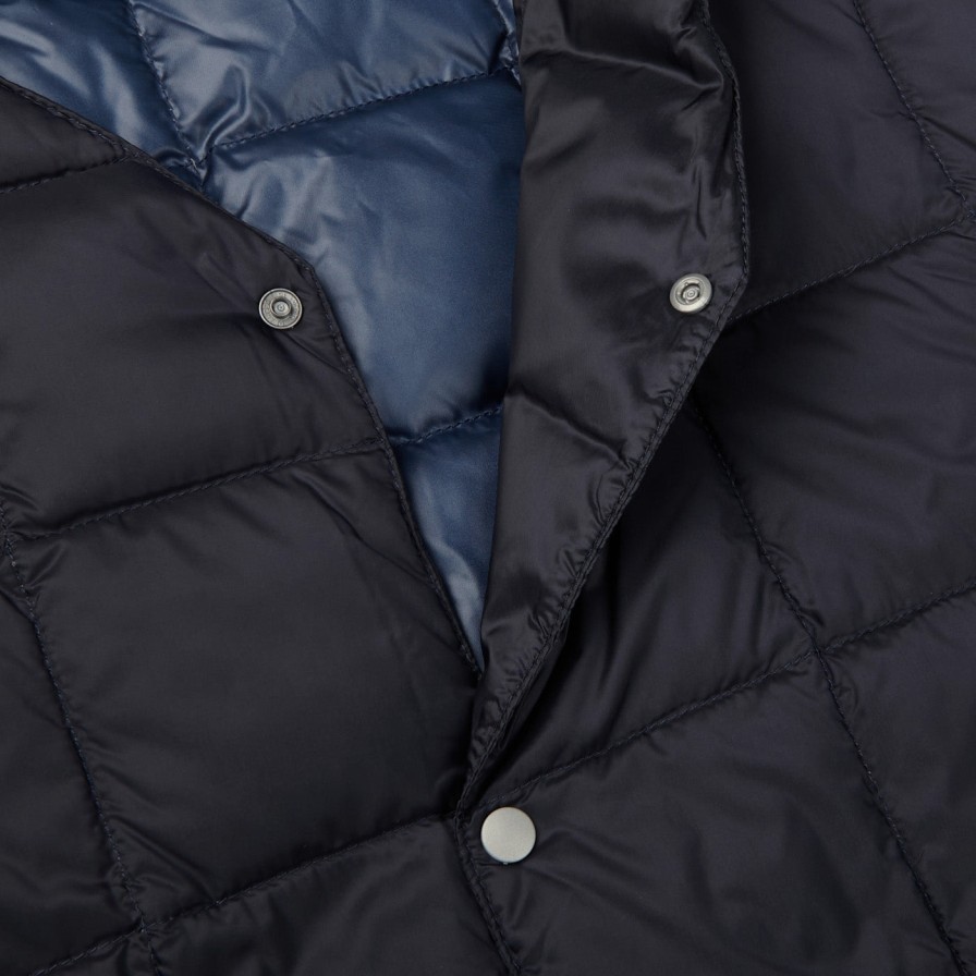 Taion Navy Blue Nylon Down Padded Jacket Wholesale