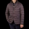 Herno Brown Technical Nylon Polar Tech Hybrid Blazer Best