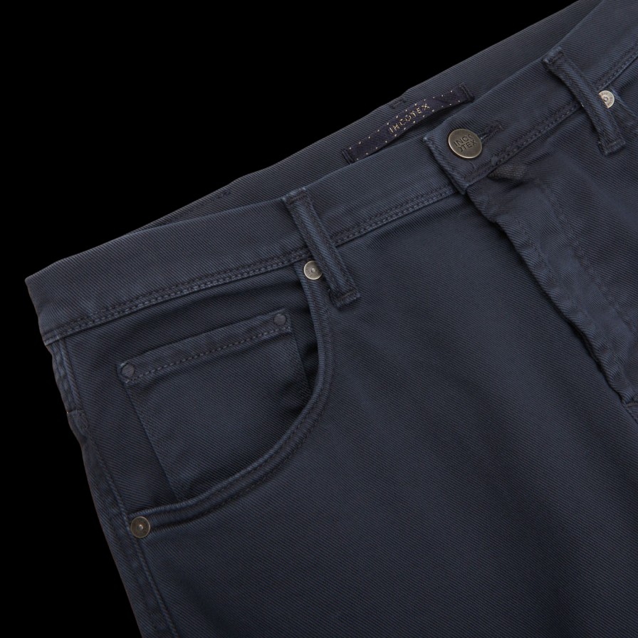 Incotex Navy Blue Cotton Stretch Five Pocket Jeans Clearance