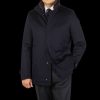 Herno Navy Blue Water Repellent Cashmere Car Coat Best