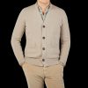 Filippo de Laurentiis Taupe Beige Wool Cashmere Button Cardigan New