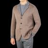 Maurizio Baldassari Taupe Grey Knitted Wool Reversible Swacket New