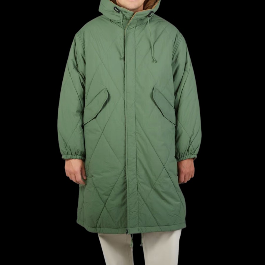 Universal Works Green Diamond Quilted Nylon Parka Clearance