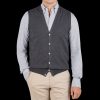 Gran Sasso Charcoal Extra Fine Merino Wool Vest Wholesale