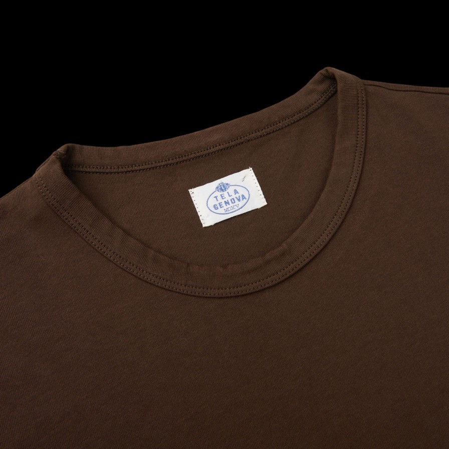 Tela Genova Dark Brown Organic Cotton Ls T-Shirt Wholesale