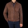 Maurizio Baldassari Brown Suede Leather Zip Blouson Hot