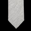 Amanda Christensen Light Grey Herringbone Wool Silk Lined Tie Best