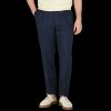 De Petrillo Navy Blue Irish Linen Modello B Trousers Best