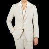 Baltzar Sartorial Light Beige Wool Linen Suit Jacket Wholesale