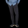 Canali Navy Blue Cotton Stretch Flat Front Chinos Wholesale