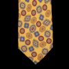 Amanda Christensen Yellow Geometrical Printed Silk Lined Tie Clearance