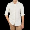 Stenströms Cream Cotton Flannel Fitted Body Bd Shirt Clearance