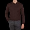 Mauro Ottaviani Brown Melange 16 Gauge Merino Wool Polo Shirt Online