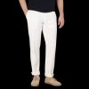 Canali Off-White Cotton Stretch Flat Front Chinos Best