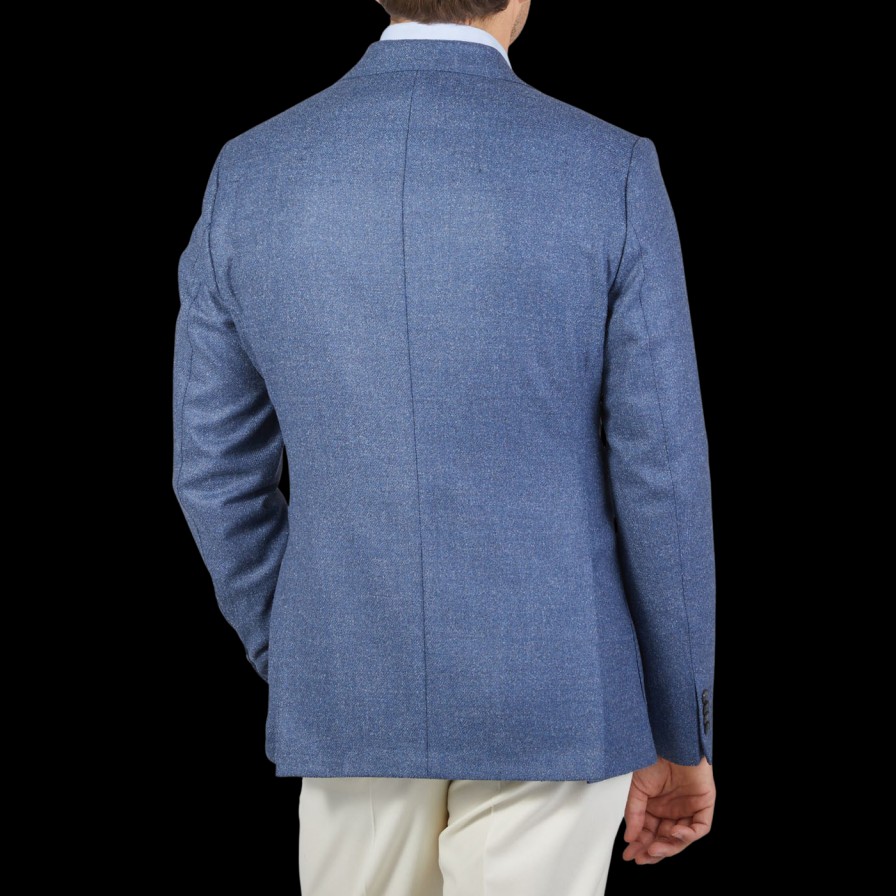 Eduard Dressler Blue Melange Wool Blend Senderik Blazer Hot