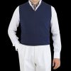 Morgano Navy Blue Extra Fine Cotton Slipover Best