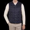 Taion Navy Blue Nylon Down Padded Vest Clearance