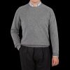 Alan Paine Grey Melange Lambswool Crew Neck Best