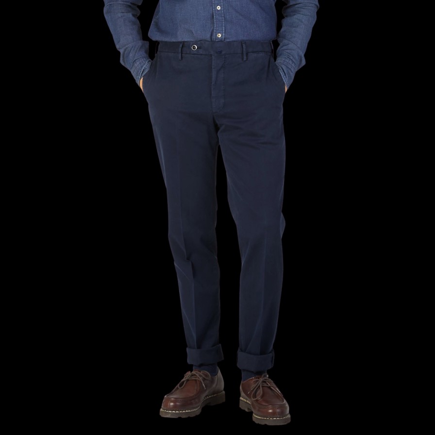 Incotex Dark Blue Cotton Stretch Comfort Chinos Best