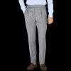 Studio 73 Light Grey Wool Flannel Pleated Trousers Best