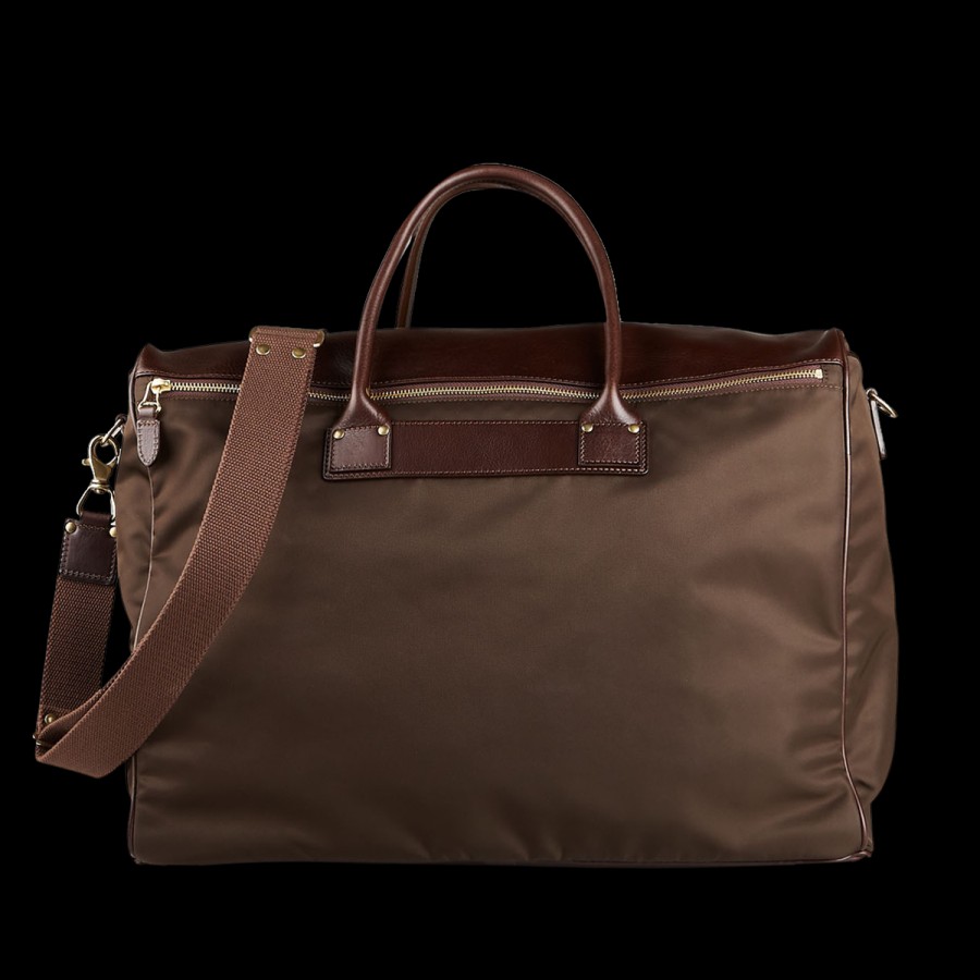 Felisi Dark Brown Nylon Leather Signature Travel Bag Online