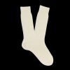 Bresciani Cream White Ribbed Wool Cashmere Socks Best