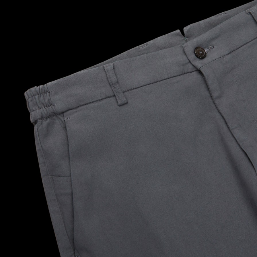 Berwich Graphite Grey Cotton Stretch Chinos Best