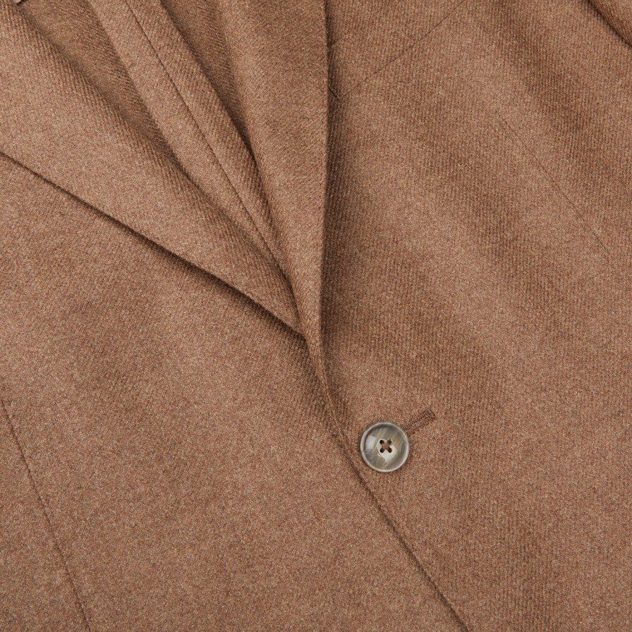 Eduard Dressler Camel Brown Wool Cashmere Senderik Blazer Wholesale