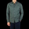 Xacus Dark Green Washed Cotton Twill Casual Shirt New