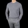 Gran Sasso Grey Melange Pure Cashmere Crewneck Clearance