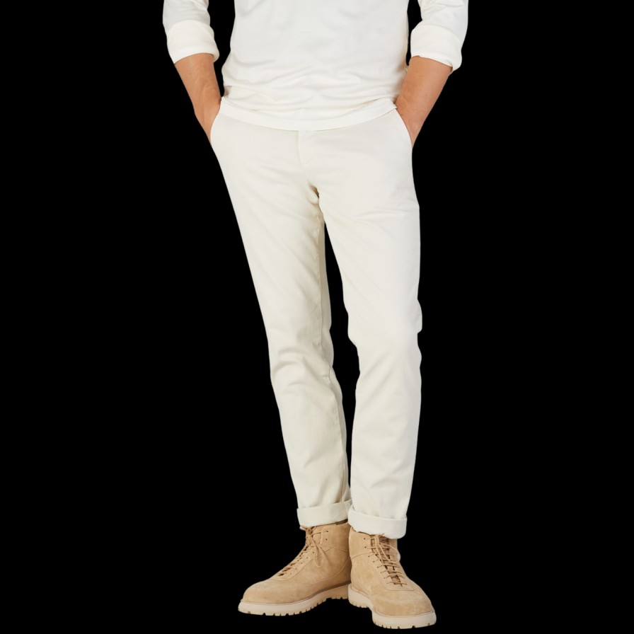 Briglia Ecru Beige Cotton Stretch Bg32 Casual Chinos New