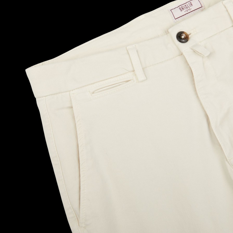 Briglia Ecru Beige Cotton Stretch Bg32 Casual Chinos New