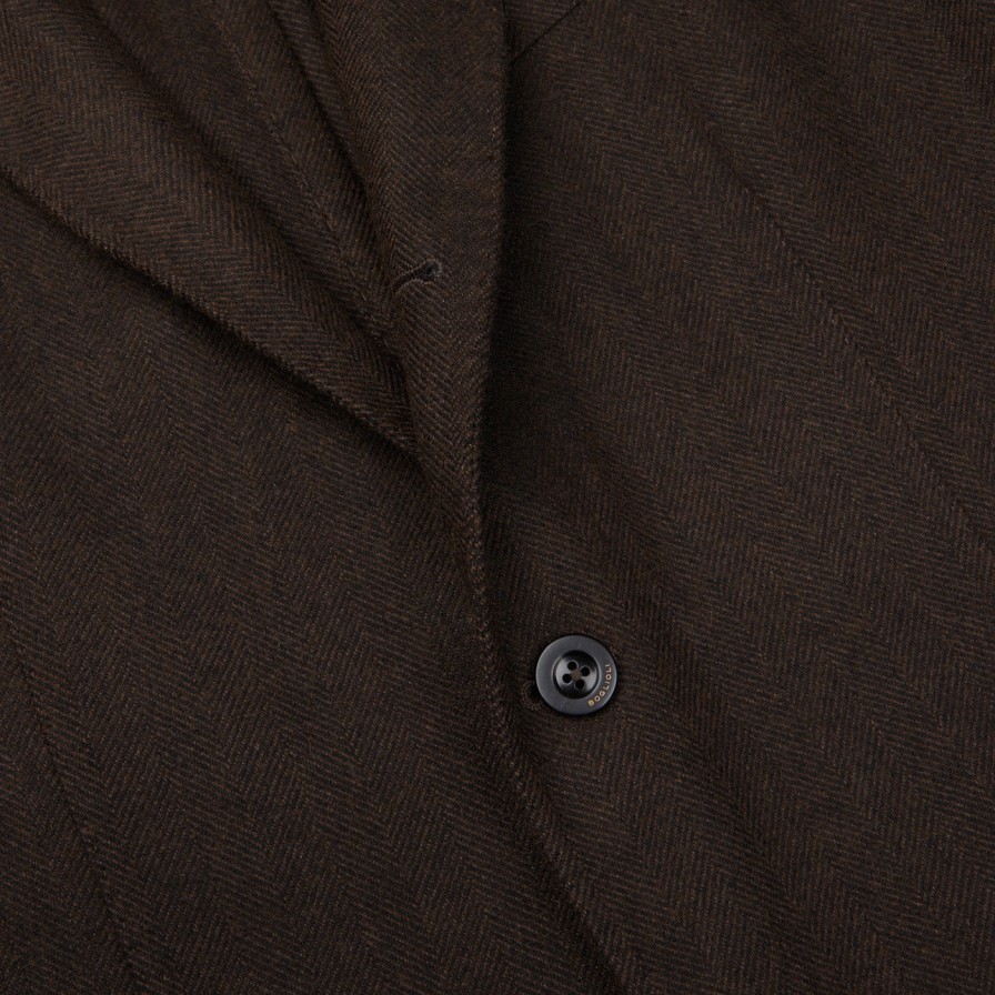 Boglioli Brown Herringbone Wool K Jacket Clearance