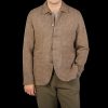 Universal Works Brown Herringbone Harris Tweed Bakers Jacket Best