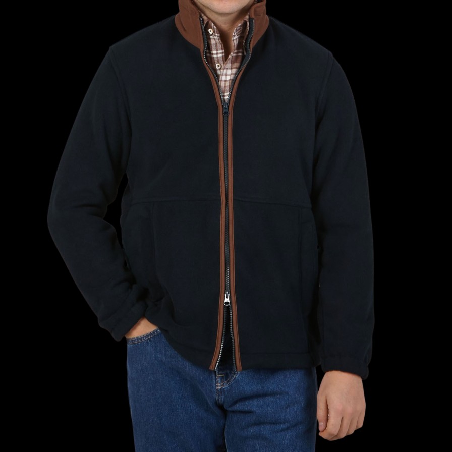 Alan Paine Dark Navy Windblock Fleece Aylsham Jacket Hot