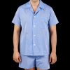 Derek Rose Batiste Blue Amalfi Cotton Short Pyjamas New