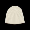 William Lockie White Undyed Cashmere Ribbed Short Beanie Online