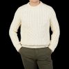 Peregrine Ecru Merino Wool Hudson Aran Jumper Best