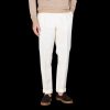 De Petrillo Cream White Linen Twill Modello B Trousers Best