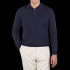 Mauro Ottaviani Dark Blue 16 Gauge Merino Wool Polo Shirt New