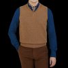 William Lockie Driftwood Brown Lambswool Slipover Best