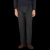 De Petrillo Charcoal Grey Wool Flannel Modello E Trousers Best