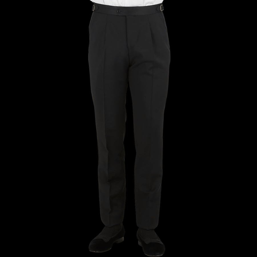 Studio 73 Black Wool Mohair Tuxedo Trousers Best