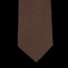 Gierre Milano Brown Herringbone Silk Cotton Lined Tie Online