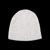 William Lockie Earl Grey Cashmere Ribbed Short Beanie New